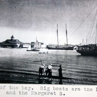 Pavilion and Large Sailing Ships
