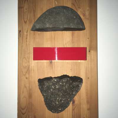 Untitled Ohashi (split rock - red stripe)