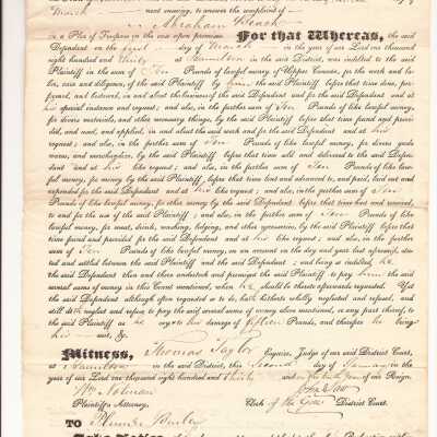 Declaration and Summons