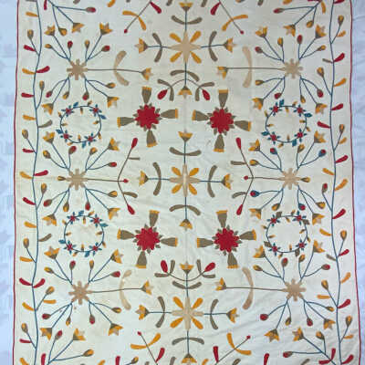 Red and Green Floral Appliqué
