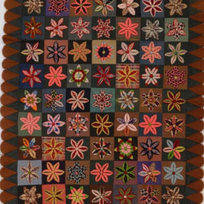 Stump Work Wool Bed Rug