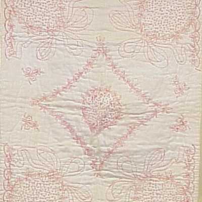 Pink Embroidered Crib Quilt