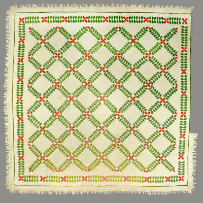 Red & Green Crossed Leaves