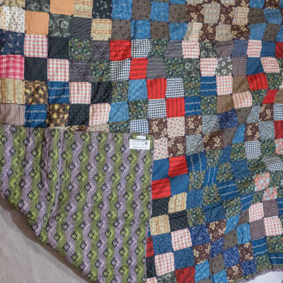 Scrap Four Patch Quilt Back