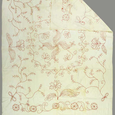 Redwork Coverlet and Two Shams