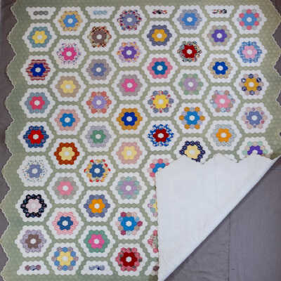 Grandmother's Flower Garden Quilt Back