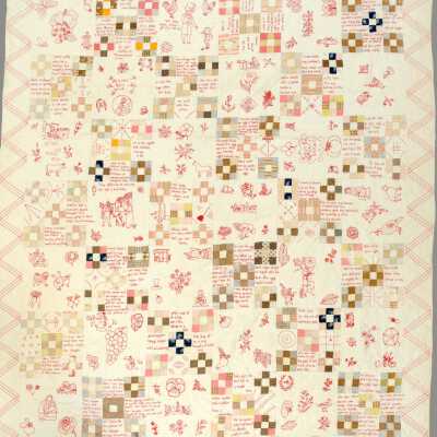 Dellinger Nine Patch Redwork