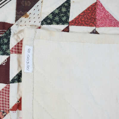 Old Triangle Quilt Back Close Up to show quilting