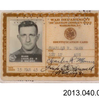 Charles Mann Identification Card