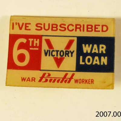 "I've Subscribed" 6th Victory Loan Pin