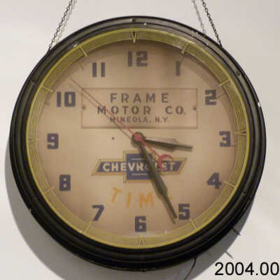 Frame Motor Company Clock