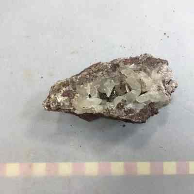 Rhyolite / Quartz crystal vug