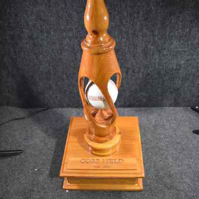Sculpture made with wood from Cobb Field