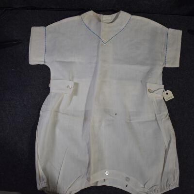 Toddler Boy's White Linen Romper