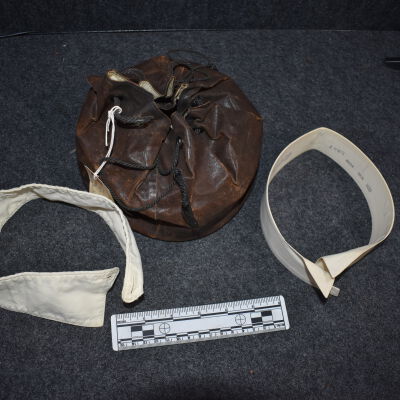 Dark Brown Leather Collar Box and Ties