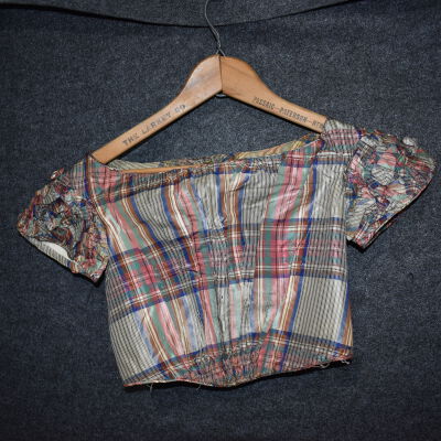 Girl's Plaid Silk Top