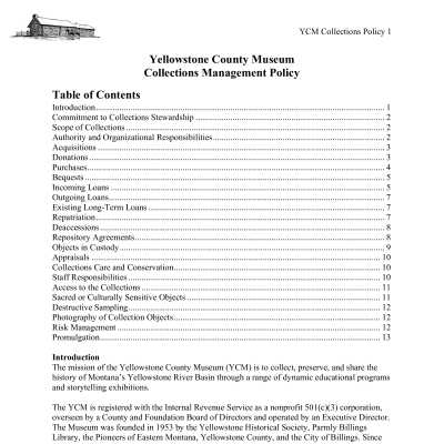 Collection Management Policy