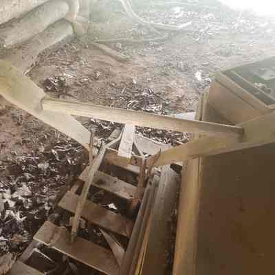 rear view: Rear view of wooden plow. Its Condition and form preserved