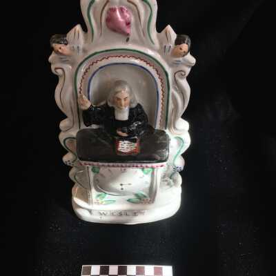 Smaller Sculpture of Wesley in the Pulpit