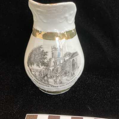 "Wesley Preaching from His Father's Tomb" Pitcher