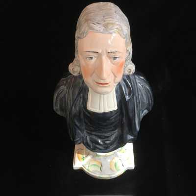 Bust of John Wesley with base