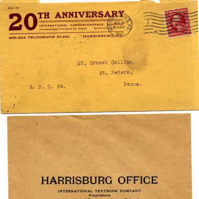 Posted Envelope for letter and un-posted return envelope