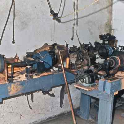 Lathe, disk sander that Collins built