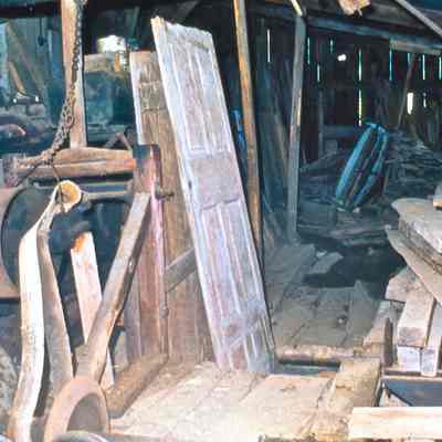 Inside Saw Mill with Pulley Wheel