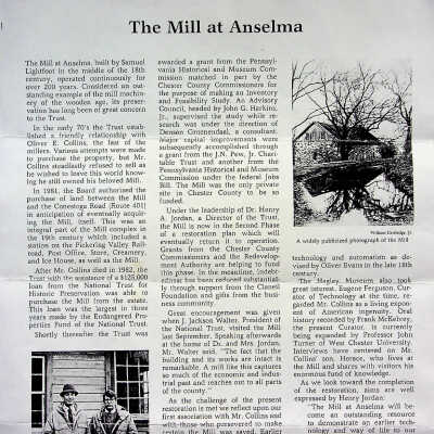 Article - The Mill at Anselma (unknown source)