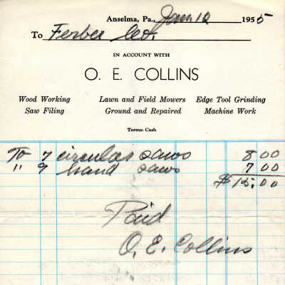 Receipt for Saws (1955)