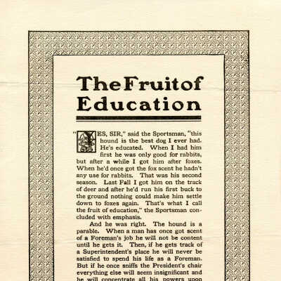 The Fruit of Education