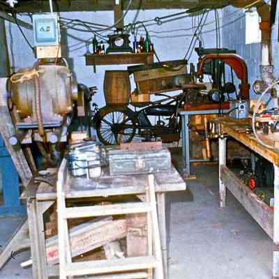 Inside Oliver Collins' garage
