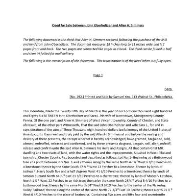 Deed Transcribed by Neil Hobbins: Transcription PDF