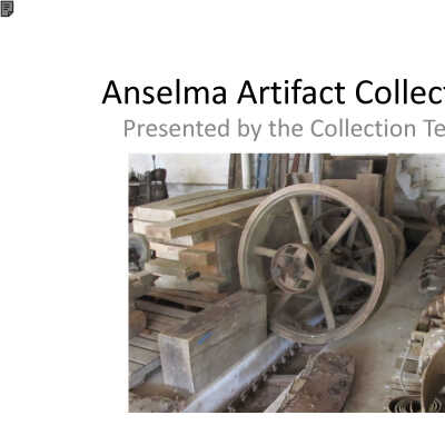 Collections Committee Presentation at Anselma Lectures 2016