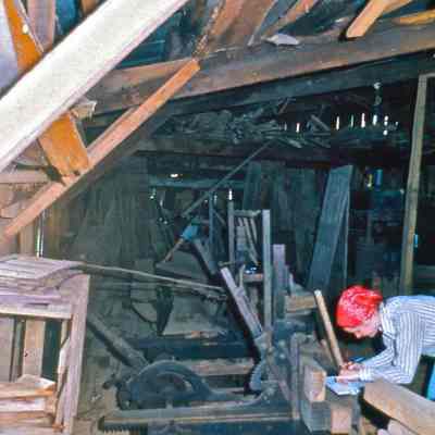 Sawmill Interior with Slab Wood