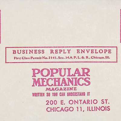 Business Reply Envelope for Popular Mechanics