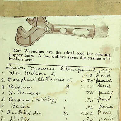 Lawn Mower Sharpening Record Pad