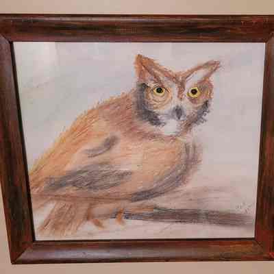 Painting - Owl on Branch