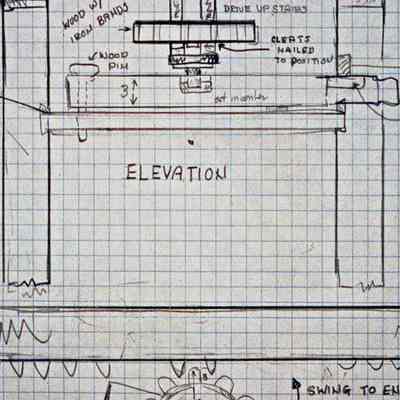 Elevation drawing of right hand countershaft on third floor