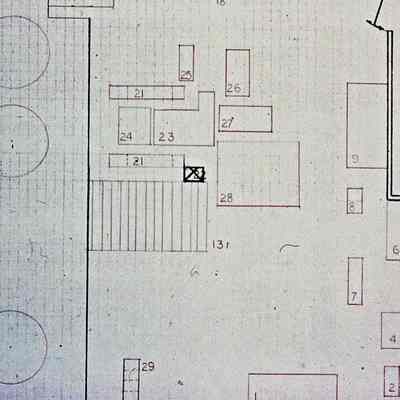 Hand drawing of second floor layout