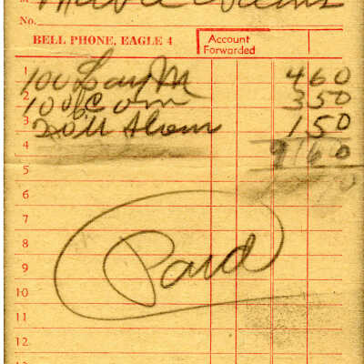 Bill to Mable Collins