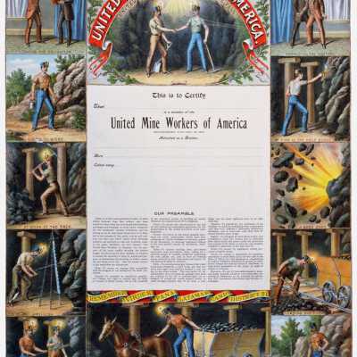 1899 UMWA certificate of membership