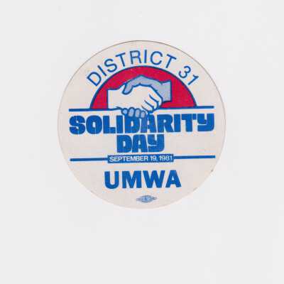 UMWA Solidarity Day 1981 sticker