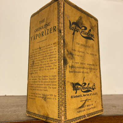 Original package, not on exhibit. Package with cresoline dish is in storage.
