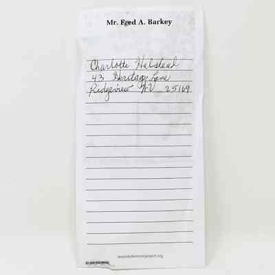 this note came attached to the sculpture, however it's not clear if this is meant as record of attribution
