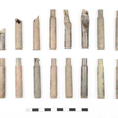 Eighteen (18) 30.06 casings of various makes + two (2) .30-30