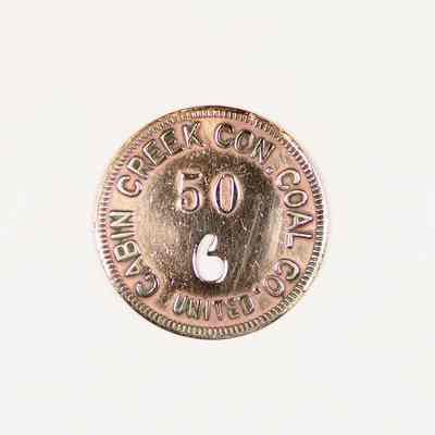 Cabin Creek Consolidated Coal Company scrip, 50 cents