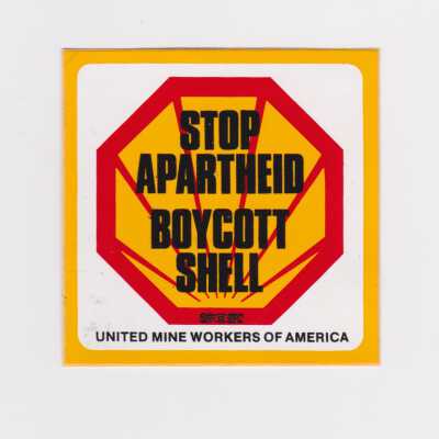 Stop Apartheid Boycott Shell sticker