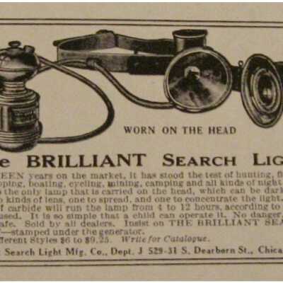 ad in the July 1919 edition (Vol. XXI, No. 1) of the Acetylene Journal (from halslamppost.com)