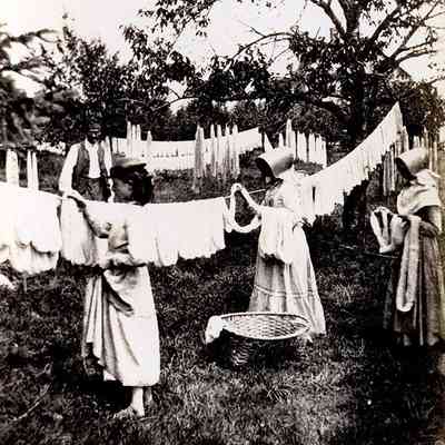 North Union Shaker Women Bleaching Wool, 1876